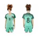 Women Portugal #8 J.Moutinho Away Soccer Country Jersey