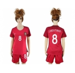 Women Portugal #8 J.Moutinho Home Soccer Country Jersey