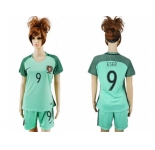 Women Portugal #9 Eser Away Soccer Country Jersey