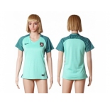 Women Portugal Blank Away Soccer Country Jersey1
