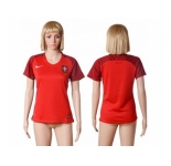 Women Portugal Blank Home Soccer Country Jersey1