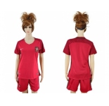 Women Portugal Blank Home Soccer Country Jersey