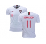 Portugal #11 Bernardo Away Kid Soccer Country Jersey