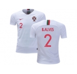 Portugal #2 B.Alves Away Kid Soccer Country Jersey