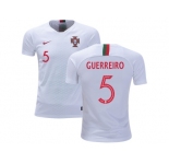 Portugal #5 Guerreiro Away Kid Soccer Country Jersey