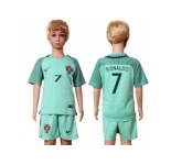 Portugal #7 Ronaldo Away Kid Soccer Country Jersey