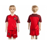 Portugal Blank Home Kid Soccer Country Jersey