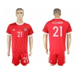 Russia #21 Alexandr Federation Cup Home Soccer Country Jersey