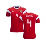 Russia #4 Ignatyev Home Soccer Country Jersey