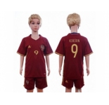 Russia #9 Kokorin Home Kid Soccer Country Jersey