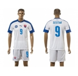 Slovakia #9 Sestak Home Soccer Country Jersey