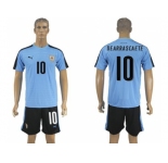 Uruguay #10 Dearrascaete Home Soccer Country Jersey