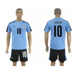 Uruguay #10 Forlan Home Soccer Country Jersey