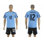 Uruguay #12 Campana Home Soccer Country Jersey