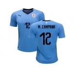 Uruguay #12 M.Campana Home Soccer Country Jersey