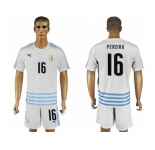 Uruguay #16 Pereira Away Soccer Country Jersey
