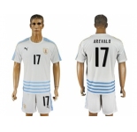 Uruguay #17 Arevalo Away Soccer Country Jersey