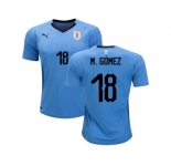 Uruguay #18 M.Gomez Home Soccer Country Jersey
