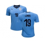 Uruguay #19 Lemos Home Soccer Country Jersey