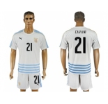 Uruguay #21 Cavani Away Soccer Country Jersey