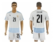 Uruguay #21 Cavani Away Soccer Country Jersey