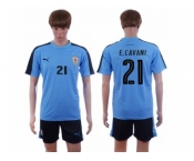 Uruguay #21 E.Cavani Home Soccer Country Jersey