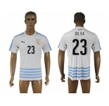 Uruguay #23 Silva Away Soccer Country Jersey1
