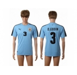 Uruguay #3 D.Godin Home Soccer Country Jersey1