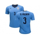 Uruguay #3 D.Polenta Home Soccer Country Jersey