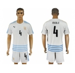 Uruguay #4 Fucile Away Soccer Country Jersey