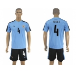 Uruguay #4 Fucile Home Soccer Country Jersey