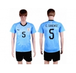 Uruguay #5 C.Sanchez Home Soccer Country Jersey