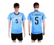 Uruguay #5 C.Sanchez Home Soccer Country Jersey