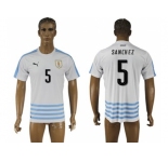 Uruguay #5 Sanchez Away Soccer Country Jersey1