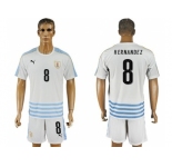Uruguay #8 Hernandez Away Soccer Country Jersey