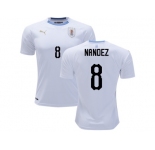 Uruguay #8 Nandez Away Soccer Country Jersey