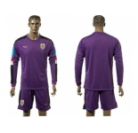 Uruguay Blank Purple Long Sleeves Soccer Country Jersey