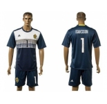 Sweden #1 Isaksson Away Soccer Country Jersey