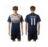 Sweden #11 Larsson Away Soccer Country Jersey