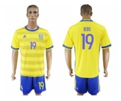 Sweden #19 Berg Home Soccer Country Jersey