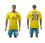 Sweden #20 Toivonen Home Soccer Country Jersey1