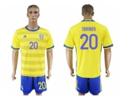 Sweden #20 Toivonen Home Soccer Country Jersey