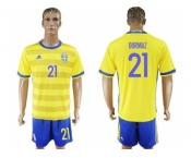 Sweden #21 Durmaz Home Soccer Country Jersey