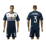 Sweden #3 Helander Away Soccer Country Jersey