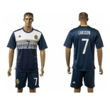 Sweden #7 Larsson Away Soccer Country Jersey