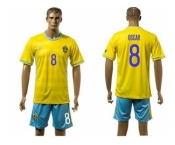 Sweden #8 Oscar Home Soccer Country Jersey1