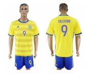 Sweden #9 Kallstrom Home Soccer Country Jersey