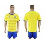 Sweden Blank Home Soccer Country Shorts