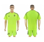 Sweden Blank Shiny Green Goalkeeper Soccer Country Jersey