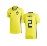 Sweden #2 Lustig Home Kid Soccer Country Jersey